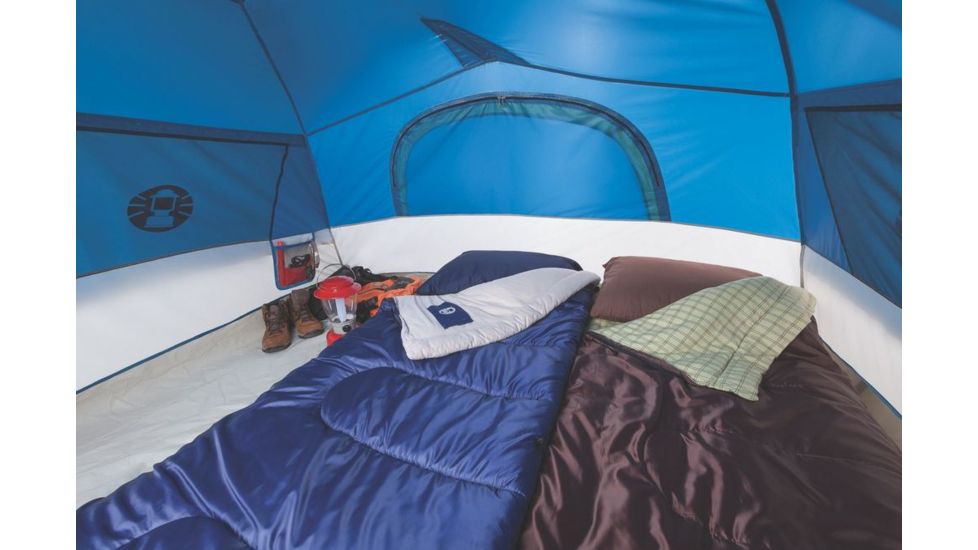 Coleman Flatiron 4-Person Instant Dome Tent W/ Integrated Rainfly, Blue / Gray, 8 x 7 ft 2000024693