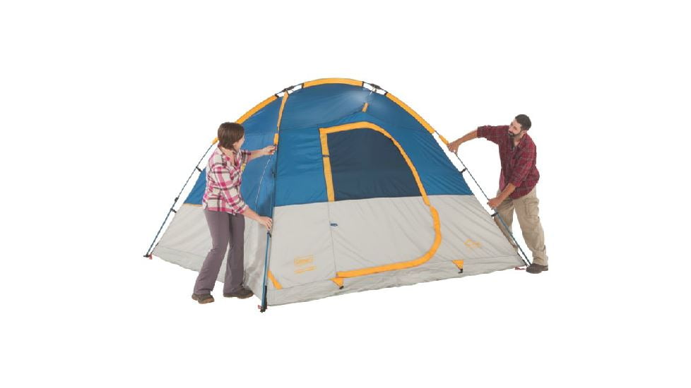 Coleman Flatiron 6-Person Instant Dome Tent W/ Integrated Rainfly, Blue / Gray, 9 x 10 ft 2000024694