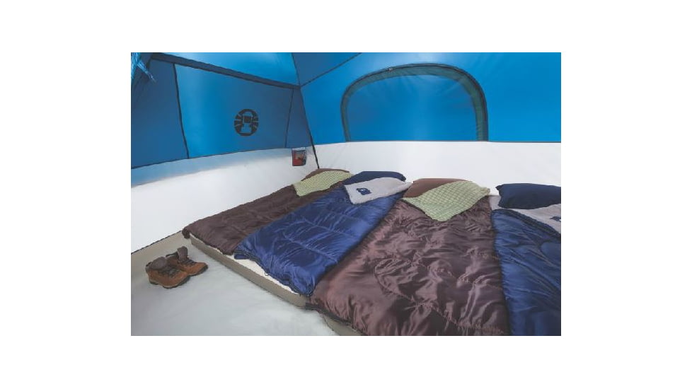 Coleman Flatiron 6-Person Instant Dome Tent W/ Integrated Rainfly, Blue / Gray, 9 x 10 ft 2000024694