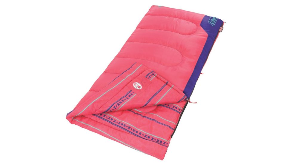 Coleman Kid's 50 Rect Sleeping Bag, Glow In The Dark Design, Interior Tuck Pocket, Pink, 60 x 26 in 2000025289