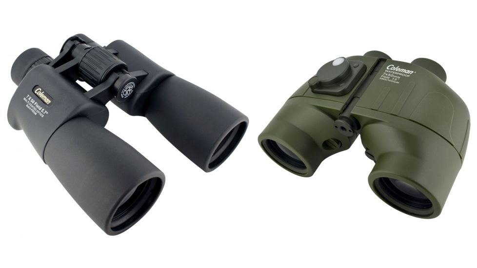 Coleman Signature 7x50 Waterproof Binocular, Black, Green