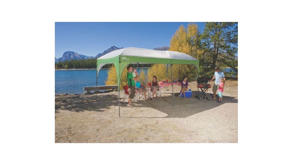 Coleman Straight Instant Sun Shelter, White / Green, 16 ft x 8 ft 2000004412