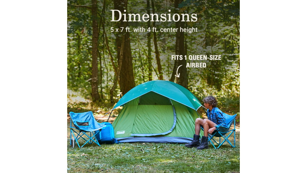 Coleman Sundome Camping Tent - 2 Person, Spruce Green, CM1010110019-9