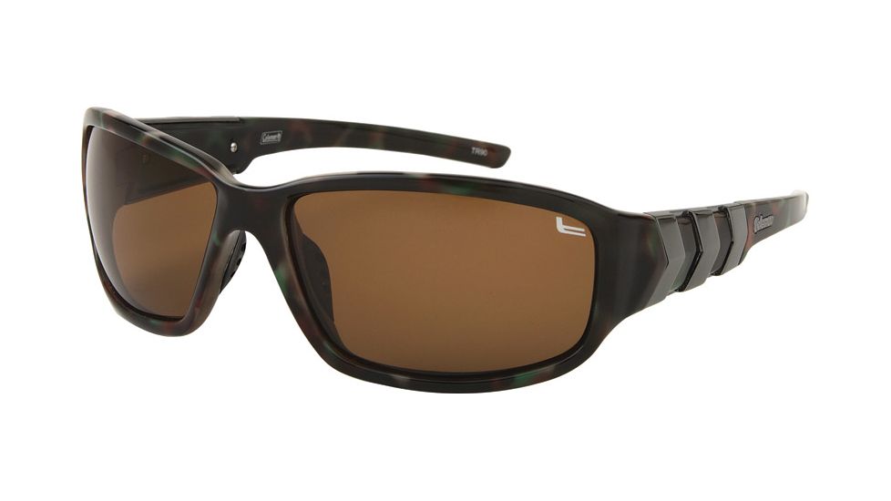 Coleman TR90 Fashion 6504 Polarized Sunglasses - Green Tortoise Shell  Frame, Brown Lenses CC2 6504-C3