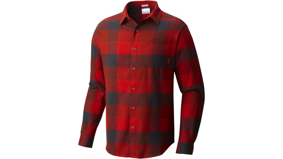 Columbia Boulder Ridge Long Sleeve Flannel Shirt - Men's-Sail Red Check-Small