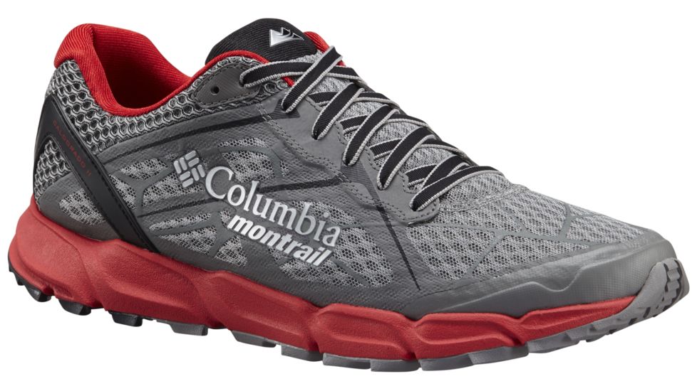 Columbia Caldorado II Trail Running Shoe - Men's-Charcoal/Bright Red-Medium-10.5