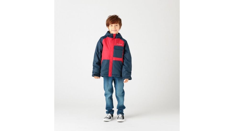 Columbia Casual Slopes Jacket - Boys, Mountain Red Heather, Coll Navy Heather, Small, 1801301613-S