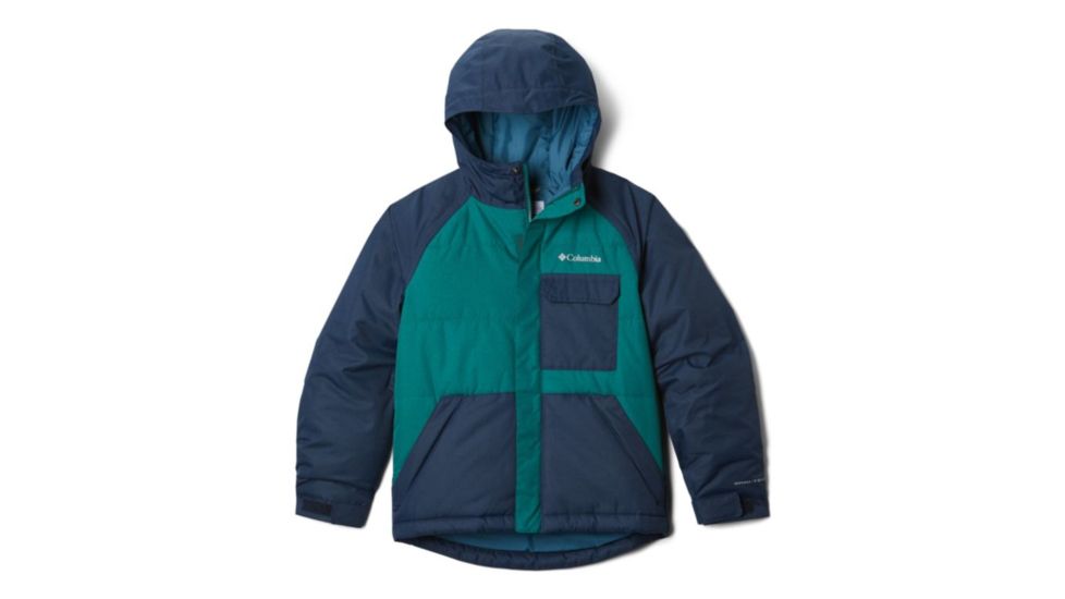 Columbia Casual Slopes Jacket - Boys, Pine Green Heather, Coll Navy Heather, Extra Large, 1801301363-XL