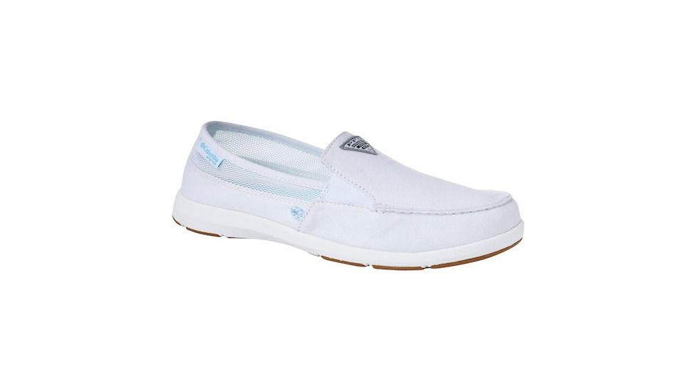 Columbia Delray Ii Slip PFG Boat Shoes - Womens, White/Coastal Blue, Medium, 6, 1832661100-6