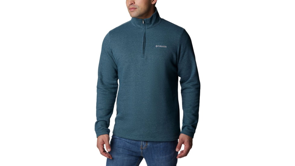Columbia Great Hart Mountain III Half Zip Sweatshirt - Mens, Night Wave Heather, Large, 1625231414NgtWveHthL