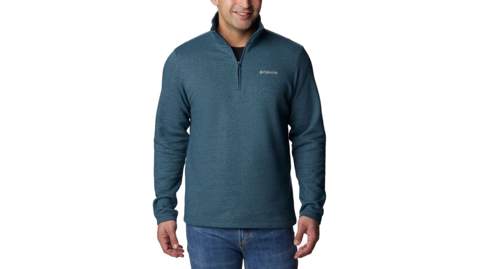 Columbia Great Hart Mountain III Half Zip Sweatshirt - Mens, Night Wave Heather, Large, 1625231414NgtWveHthL