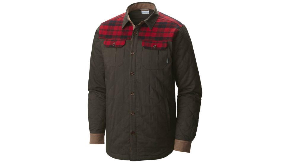 Columbia Kline Falls Shirt Jacket - Men's-Buffalo/Mountain Red Plaid-Small