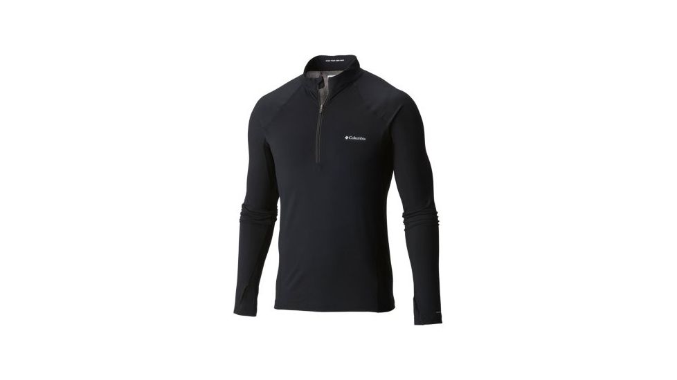 Columbia Midweight Stretch Long Sleeve Half Zip - Mens, Black, Medium, 1638571010-M