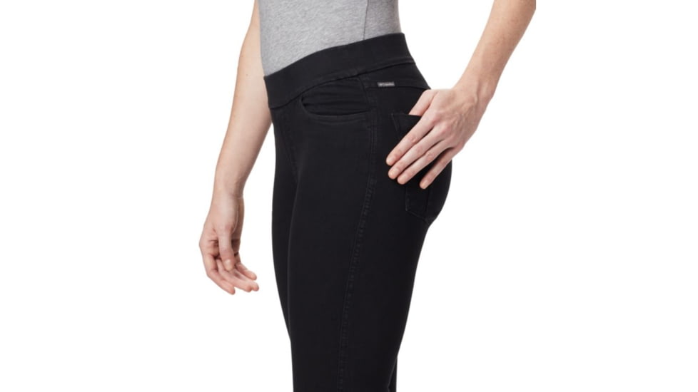 Columbia Pinnacle Peak Twill Legging, Black Wash Denim, Extra Small, Regular Inseam - Womens, 1804091010-XS-R