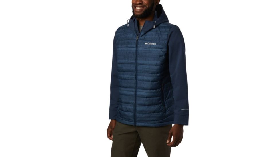 Columbia Powder Lite Hybrid Jacket - Mens, Collegiate Navy Heather Stripe Print, Small, 1864631464-S