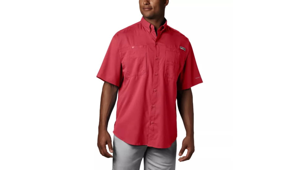 Columbia Tamiami II SS Shirt, Sunset Red, Extra Small - Mens, 1287051683-XS