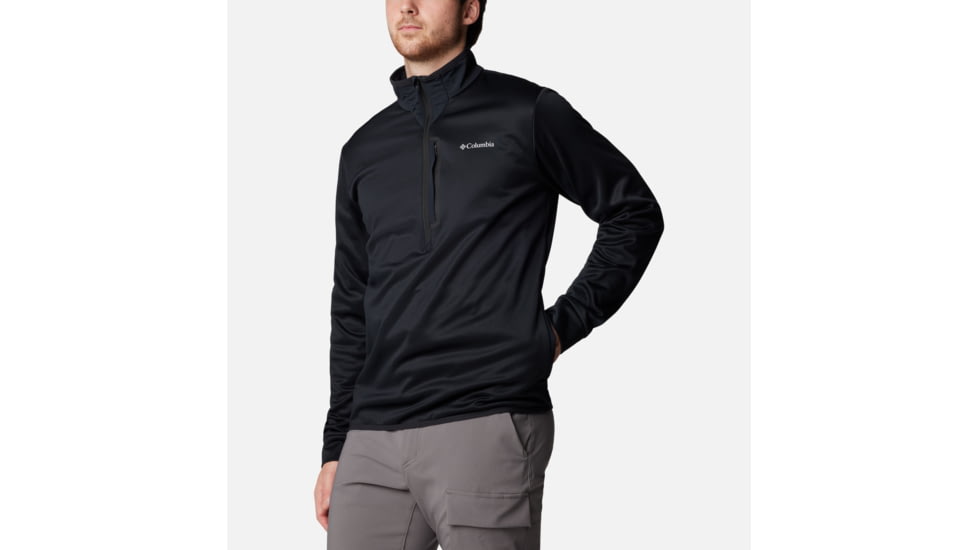 Columbia Tech Fleece Half Zip Jacket - Mens, Black, Small, 2095631010-S
