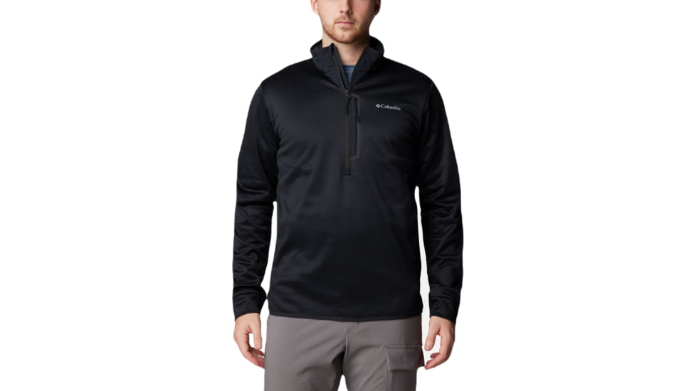 Columbia Tech Fleece Half Zip Jacket - Mens, Black, Small, 2095631010-S