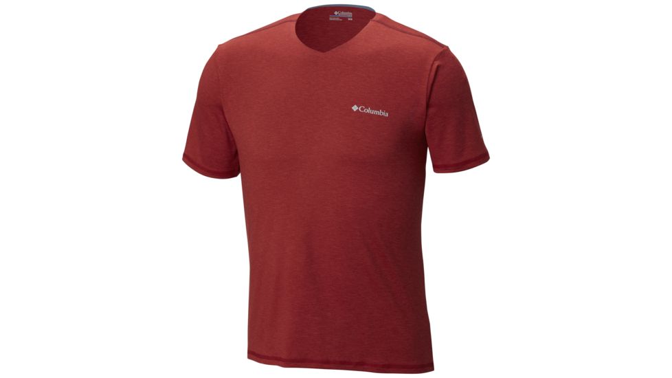 Columbia Tech Trail V-Neck Shirt - Mens, Red Element, L, 1738991611L