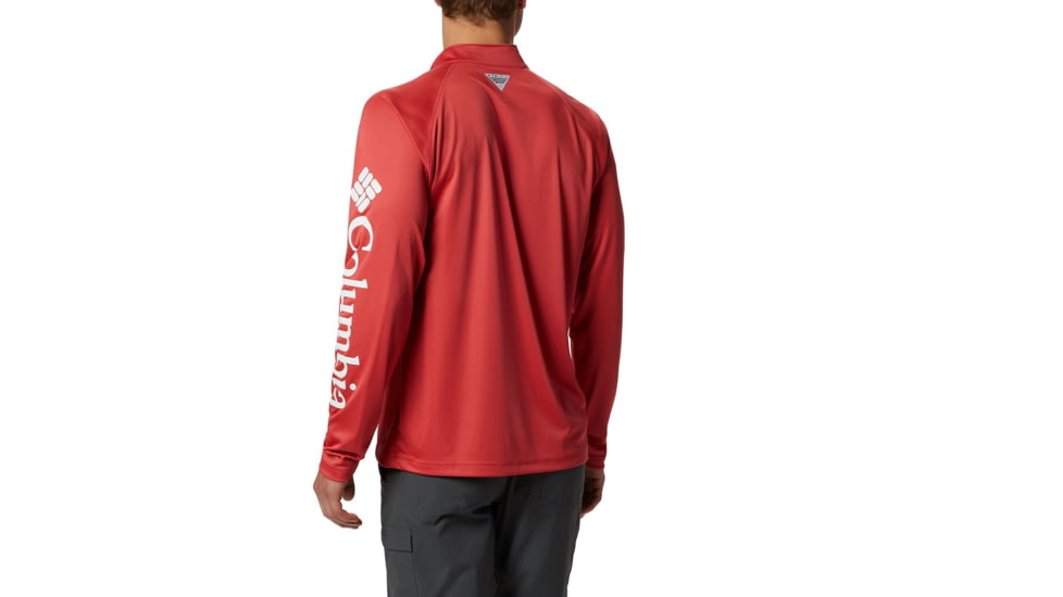 Columbia Terminal Tackle 1/4 Zip Jacket - Mens, Sunset Red, White, Small, 175682-683-S