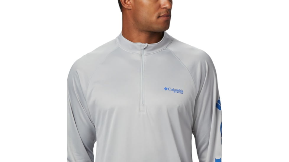 Columbia Terminal Tackle 1/4 Zip Pullover - Mens, Cool Grey, Vivid Blue Logo, Extra Large, 1756821020-XL