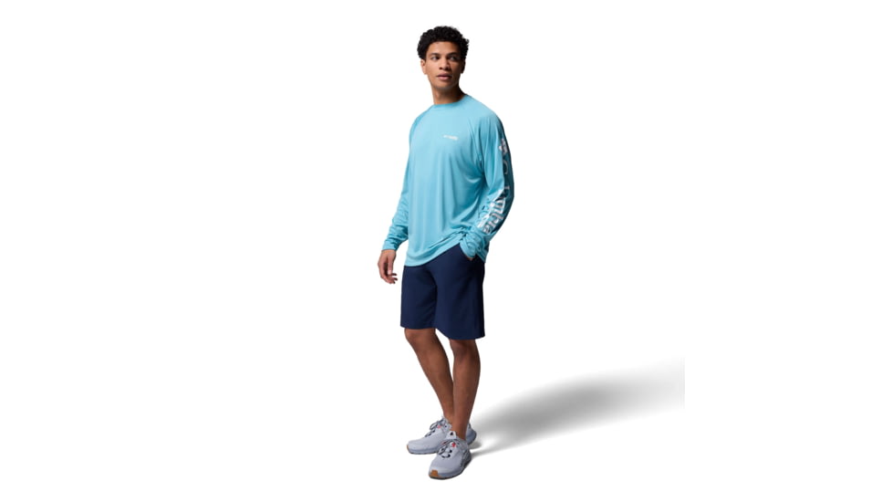 Columbia Terminal Tackle Long Sleeve Shirt - Mens, Vintage Blue/White Logo, Small, 1388261485-485-S