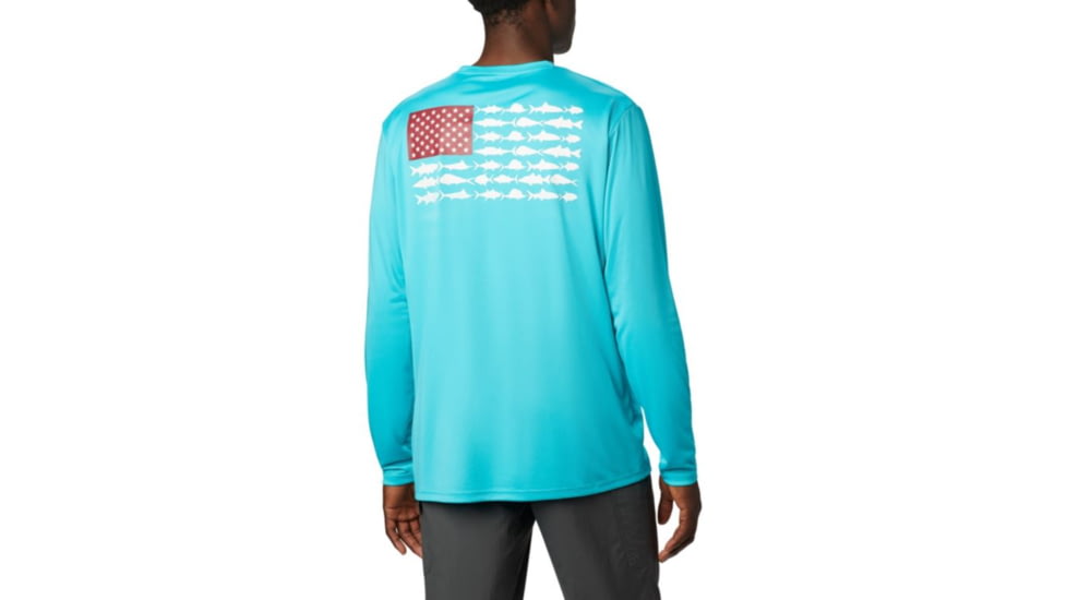 Columbia Terminal Tackle PFG Fish Flag LS - Mens, Geyser, White, Small, 1872661336-S