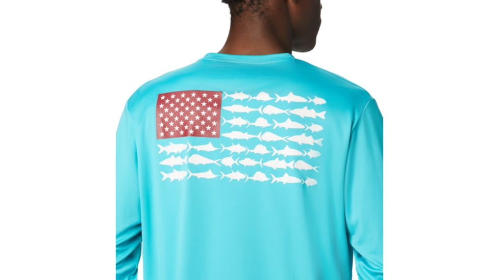 Columbia Terminal Tackle PFG Fish Flag LS - Mens, Geyser, White, Small, 1872661336-S