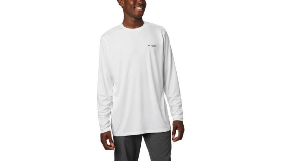 Columbia Terminal Tackle PFG Fish Flag LS - Mens, White, Dark Turquoise, Extra Large, 1872661100-XL