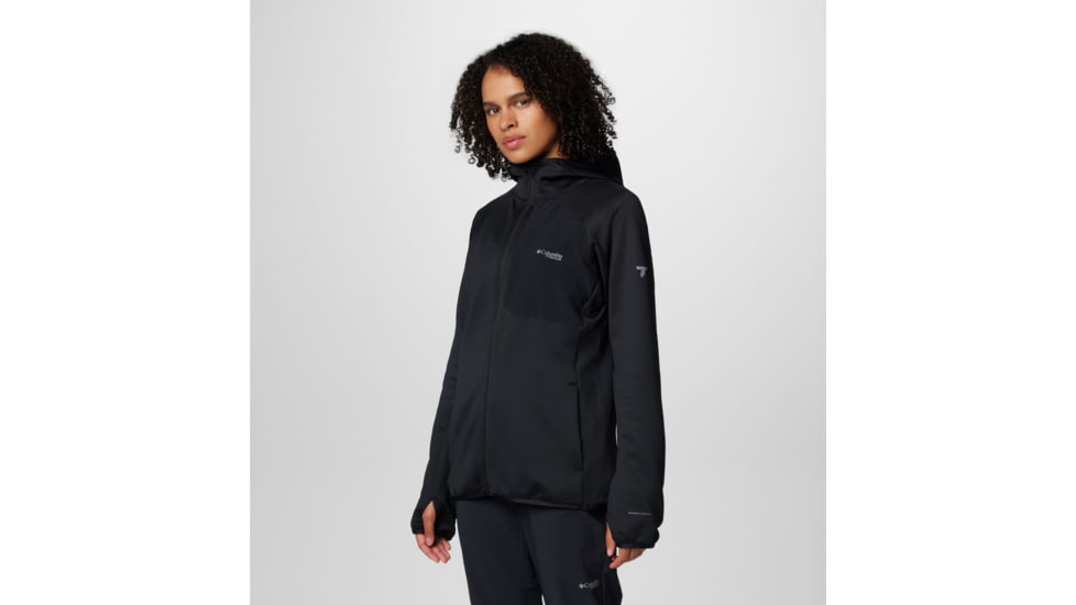 Columbia Triple Canyon Grid Fleece Hooded FZ Jacket - Womens, Black, Large, 2085181010-L