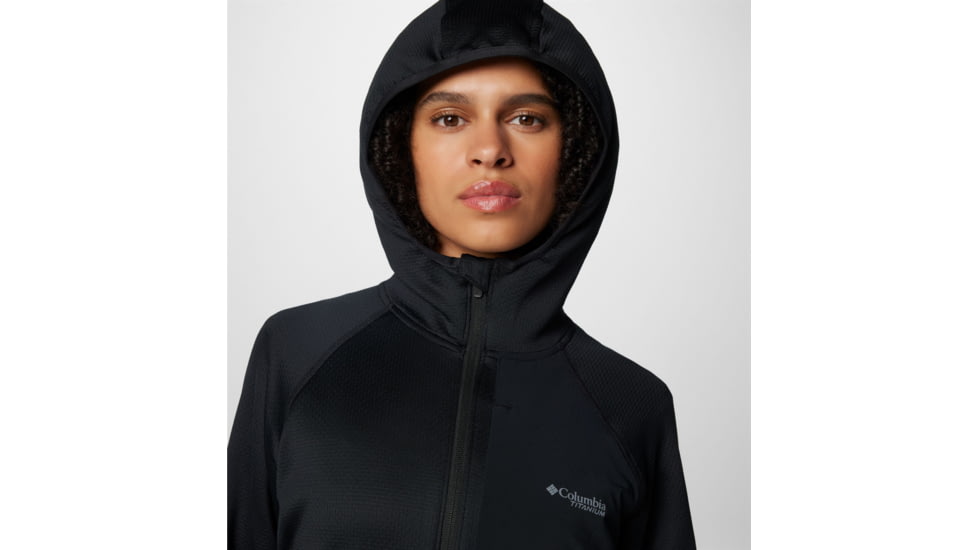 Columbia Triple Canyon Grid Fleece Hooded FZ Jacket - Womens, Black, Large, 2085181010-L