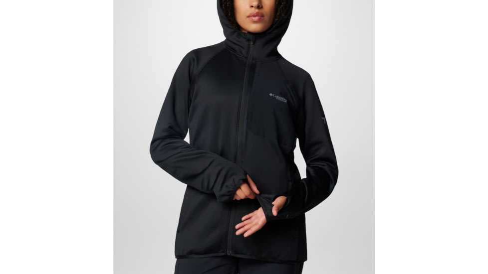 Columbia Triple Canyon Grid Fleece Hooded FZ Jacket - Womens, Black, Large, 2085181010-L