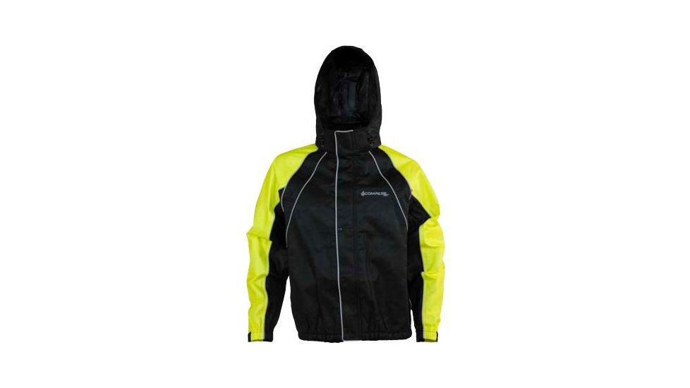 Compass 360 RainTek RoadHog Reflective Riding Jacket, HV Lime/Black w/Silver Piping, Small RT23322-5510-SM