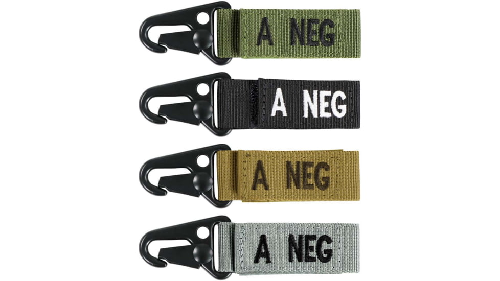 Condor Outdoor Blood Type Key Chain 4 Pcs/Pack, Aneg, Foliage, 239A-007