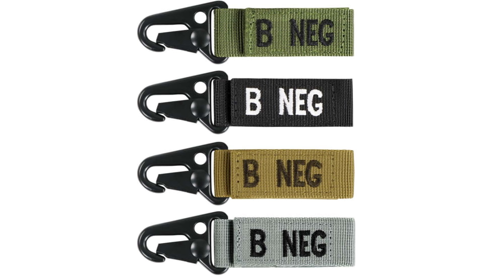Condor Outdoor Blood Type Key Chain 4 Pcs/Pack, Bneg, Black, 239B-002