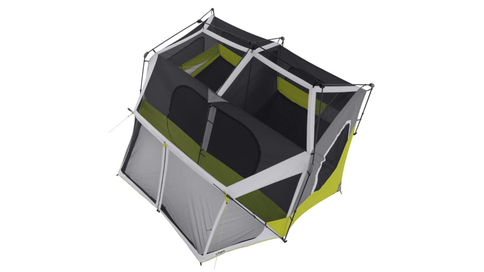 Core Equipment 10 Person Instant Cabin Tent w/Screen Room, Green/Grey, 40036