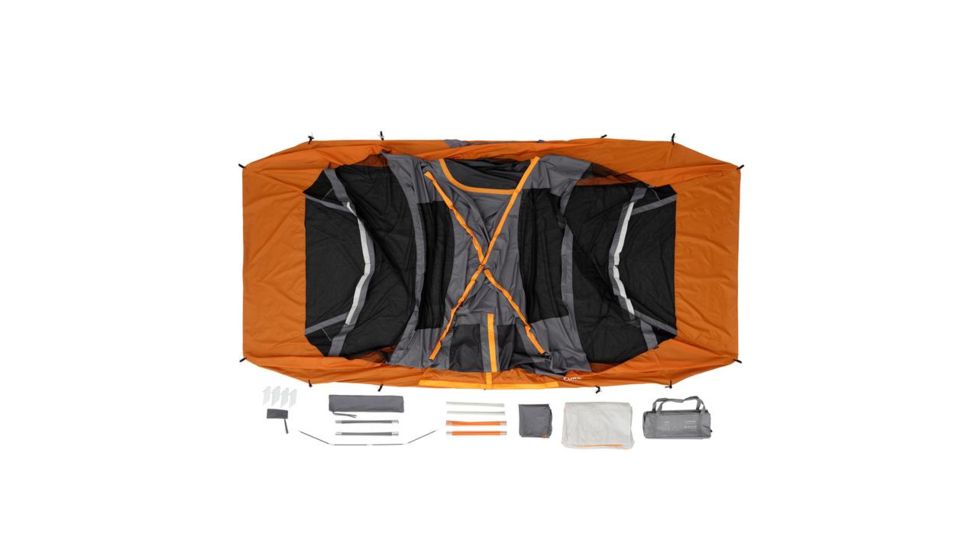 Core Equipment 11 Person Extended Dome Tent, Orange/Gray, 18 x 9 ft, 40081
