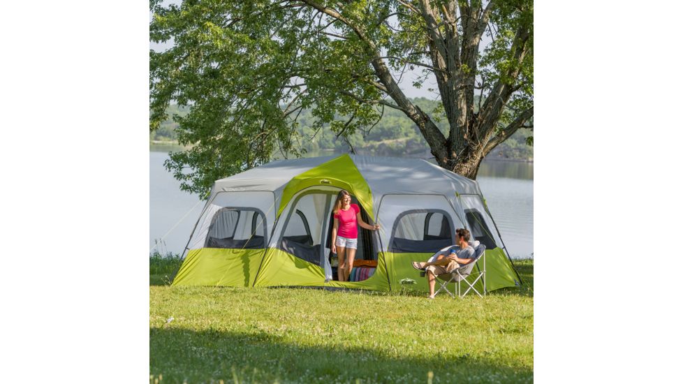 Core Equipment 12 Person Instant Cabin Tent, Green/Gray, 18 x 10 ft, 40027
