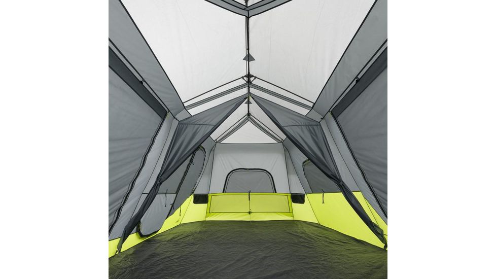 Core Equipment 12 Person instant Cabin Tent with Double Awning, Green/Gray, 18 x 10 ft, 40061