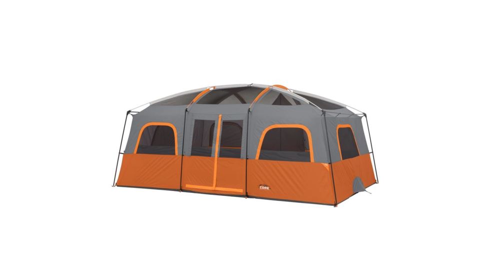 Core Equipment 12 Person Straight Wall Tent, Orange/Gray, 16 x 11 ft, 40082