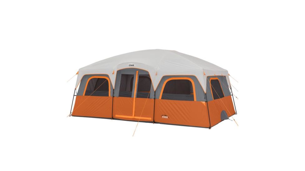 Core Equipment 12 Person Straight Wall Tent, Orange/Gray, 16 x 11 ft, 40082