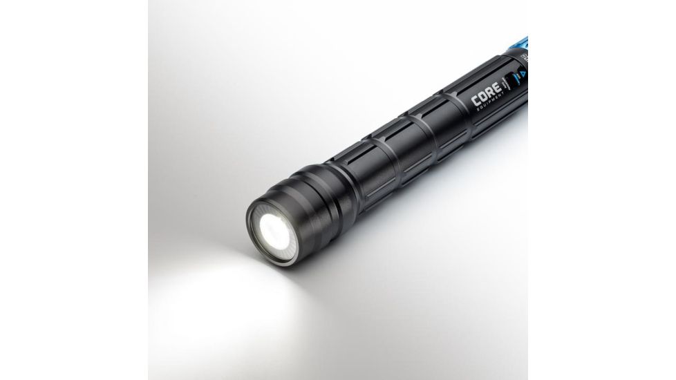 Core Equipment 1500 Lumen Rechargeable Flashlight with Auto-Brightness, Gray, 2 x 2 x 9.8 in, 40076