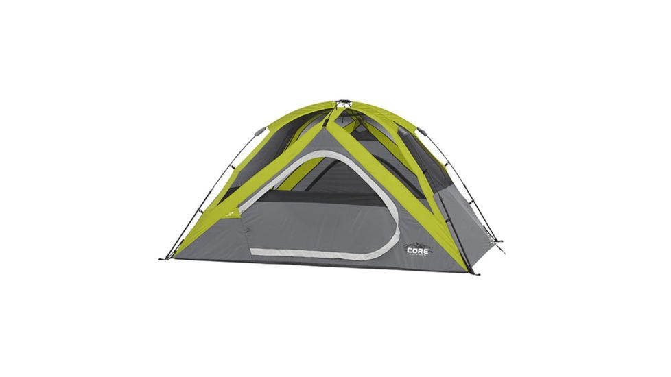 Core Equipment 4 Person Instant Dome Tent, Green/Gray, 9 x 7 ft, 40006