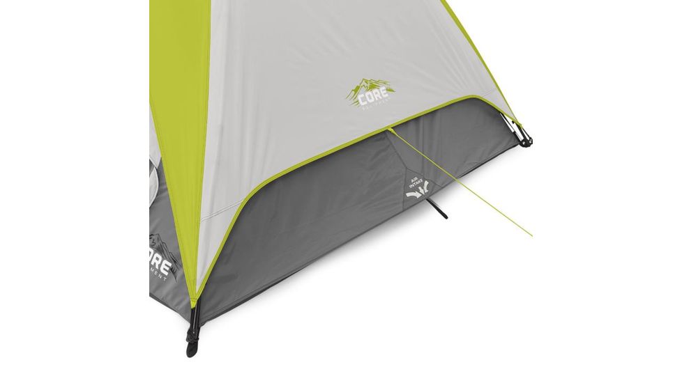 Core Equipment 4 Person Instant Dome Tent, Green/Gray, 9 x 7 ft, 40006
