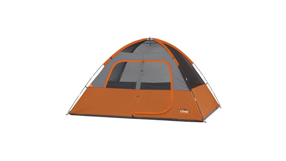 Core Equipment 6 Person Dome Tent, Orange/Gray, 11 x 9 ft, 40003
