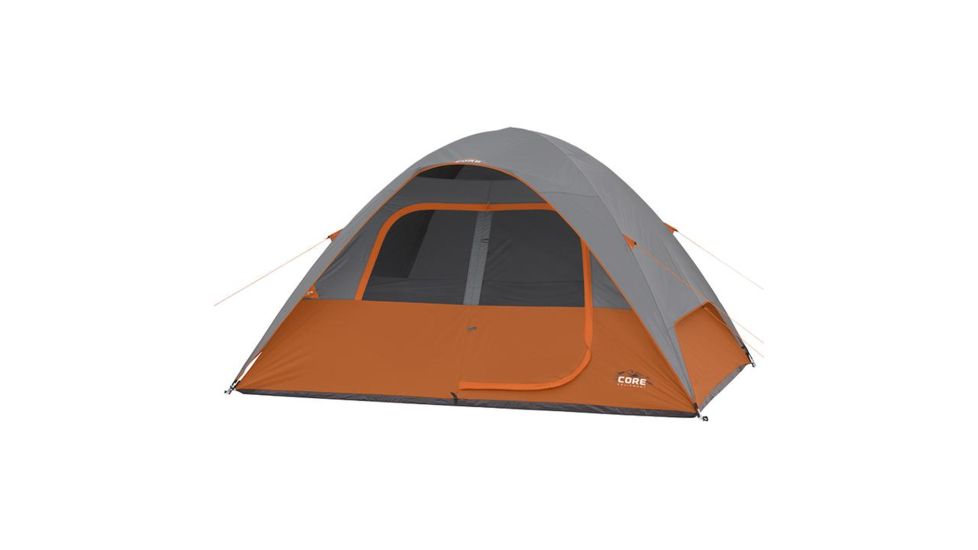 Core Equipment 6 Person Dome Tent, Orange/Gray, 11 x 9 ft, 40003
