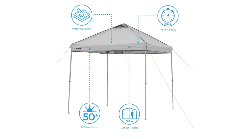 Core Equipment 8x8 Instant Canopy, Grey, 40147