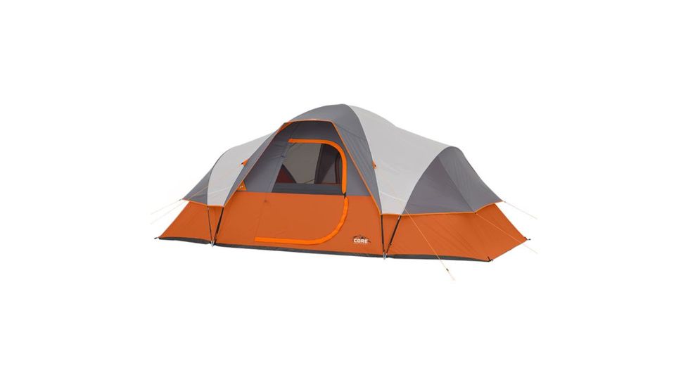 Core Equipment 9 Person Modified Dome Tent, Orange/Gray, 16 x 9 ft, 40004