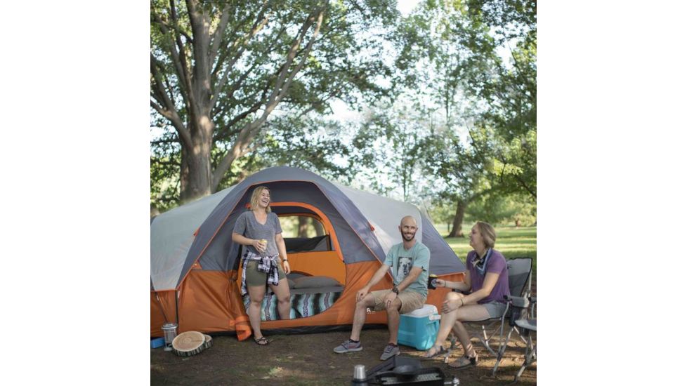 Core Equipment 9 Person Modified Dome Tent, Orange/Gray, 16 x 9 ft, 40004