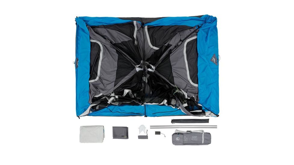 Core Equipment Lighted 10 Person Instant Cabin Tent w/Screen Room, Green/Gray, 14 x 14.5 ft, 40063